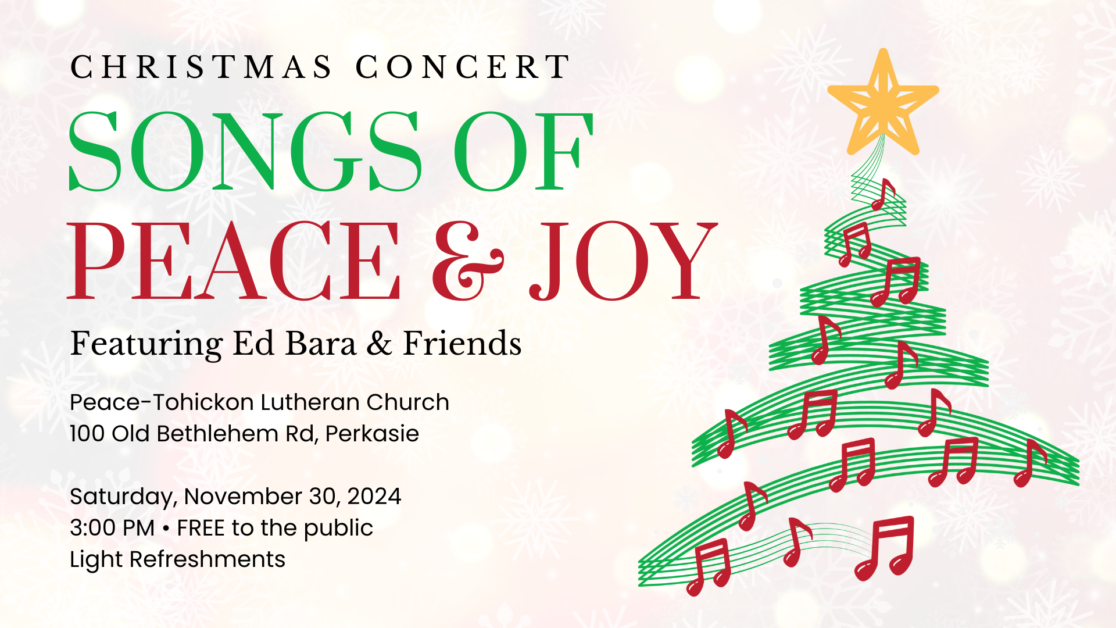 Songs of Peace & Joy Christmas Concert – November, 30, 2024